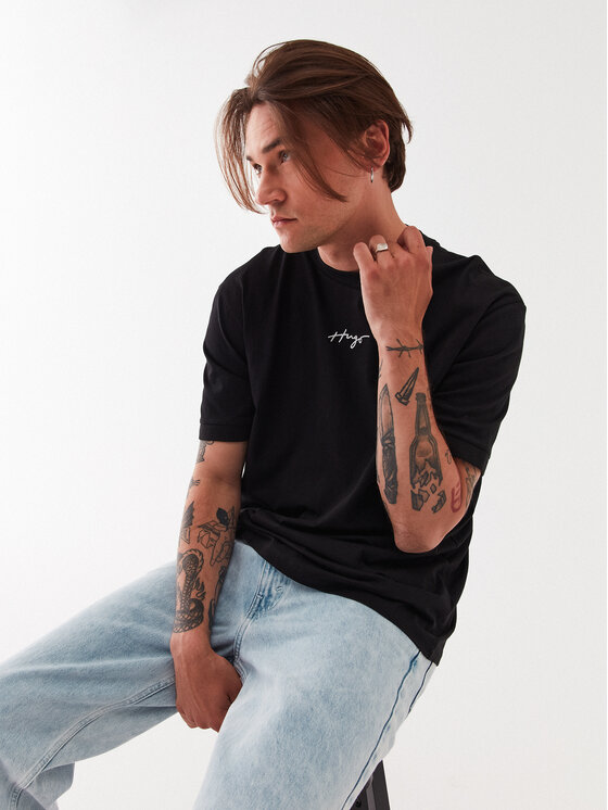 Hugo Hugo Тишърт 50486471 Черен Relaxed Fit