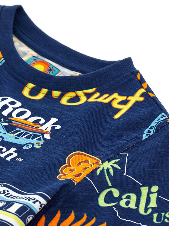 Original Marines Original Marines Marškinėliai DDP2194B Tamsiai mėlyna Regular Fit