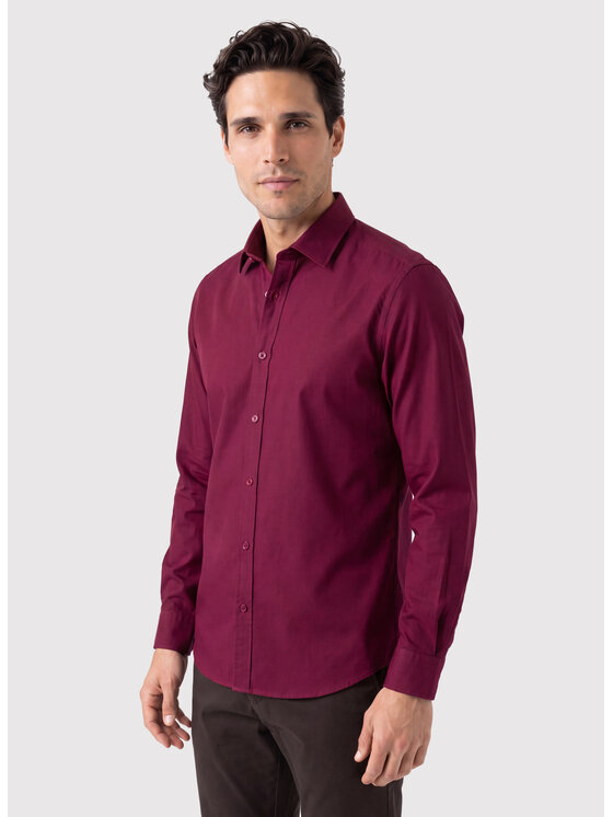 Pako Lorente Pako Lorente Koszula P26WN-1X-029 Bordowy Slim Fit