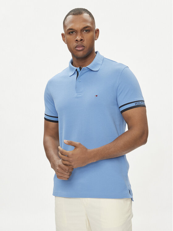 Tommy Hilfiger Tommy Hilfiger Polo marškinėliai Monotype MW0MW34737 Mėlyna Slim Fit