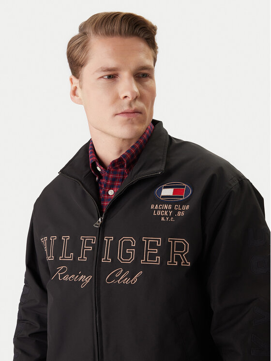Tommy Hilfiger Tommy Hilfiger Geacă bomber Racing MW0MW42565 Negru Regular Fit