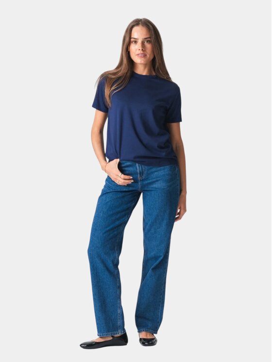 TeeShoppen TeeShoppen T-Shirt 'Basic Collection' Granatowy Oversize