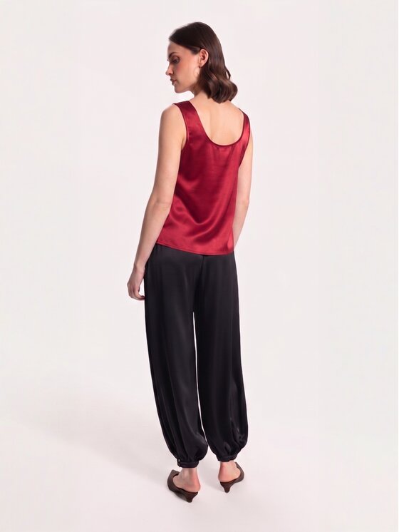 Cat&Cat Cat&Cat Top jedwabny basic Czerwony Regular Fit