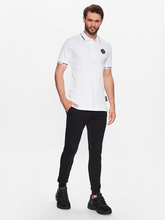 Plein Sport Plein Sport Polokošeľa Tiger SACC MTK6047 STE003N Biela Regular Fit