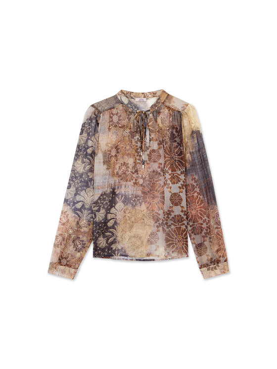 Oltre Oltre Bluzka 2169J000971N0R2 Kremowy Regular Fit