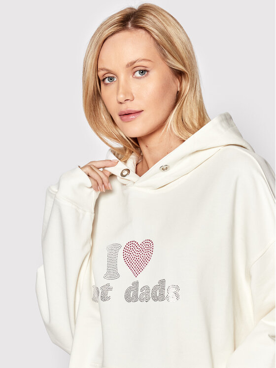 2005 2005 Mikina Unisex Hot Dads Hoodie Écru Regular Fit