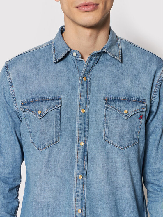 REPLAY Replay Jeanshemd M4860B.000.26C Blau Regular Fit