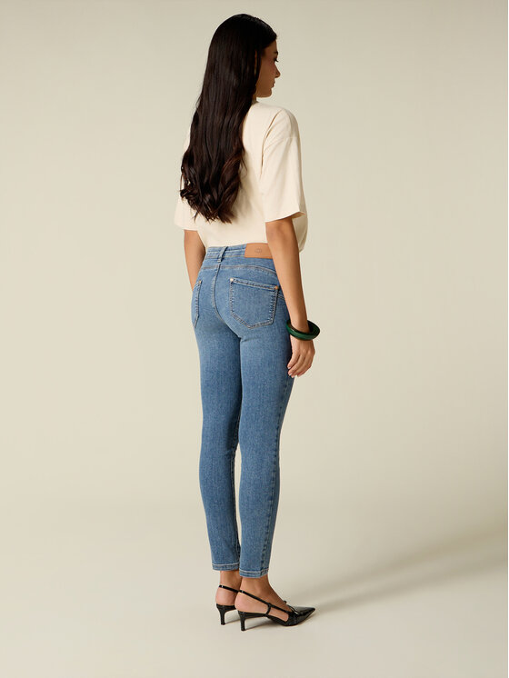 Oltre Oltre Jeansy P573R209288N024 Turkusowy Slim Fit