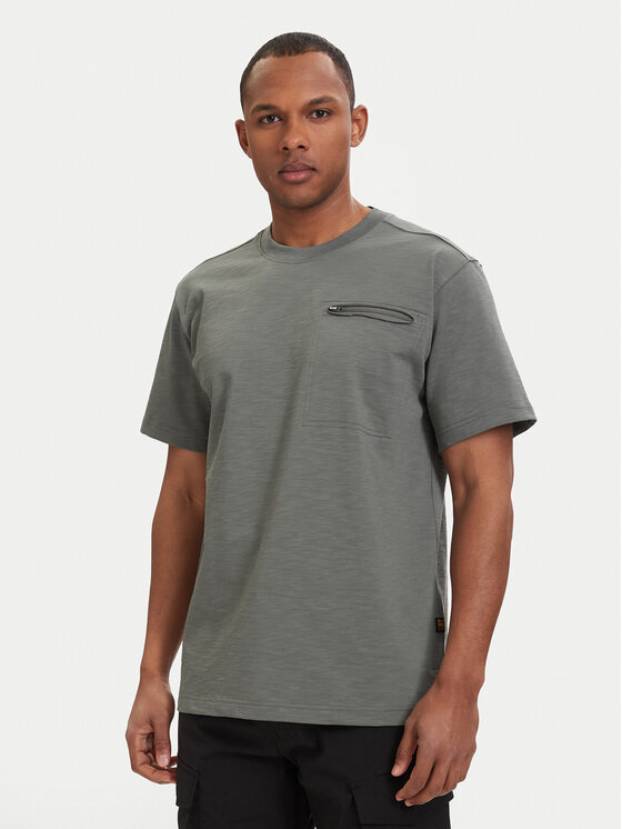 G-Star Raw Tricou Distressed D28891-E512 Verde închis Regular Fit