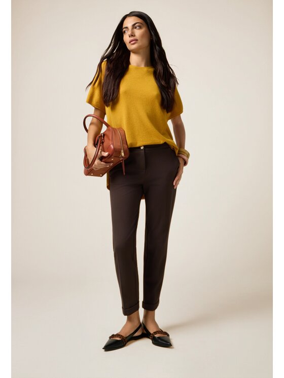 Oltre Oltre Pantaloni di tessuto P030R008785N022 Marrone Regular Fit