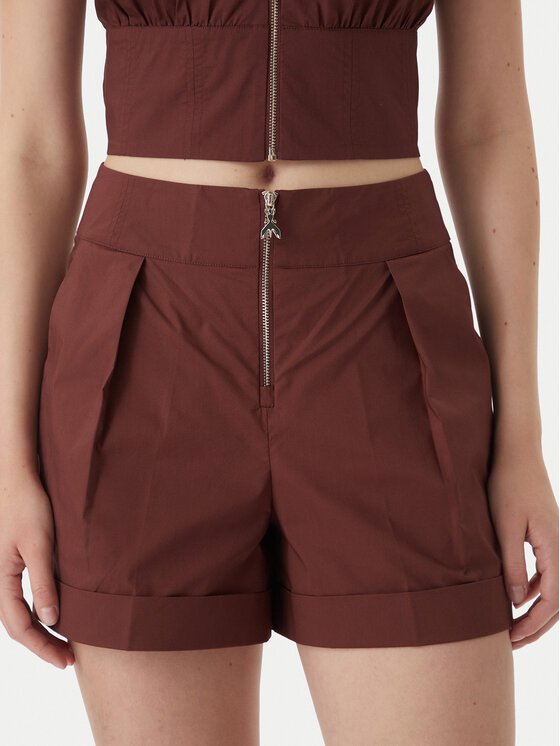 Patrizia Pepe Patrizia Pepe Σορτς υφασμάτινο 2P1751/A9B9-B887 Σκούρο καφέ Regular Fit