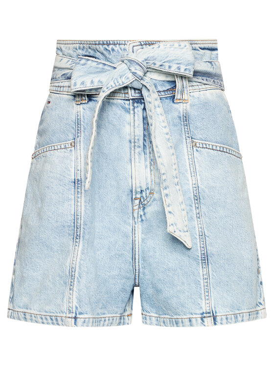 Tommy Jeans Tommy Jeans Джинсові шорти New Paperbag Mom DW0DW10092 Голубий Relaxed Fit