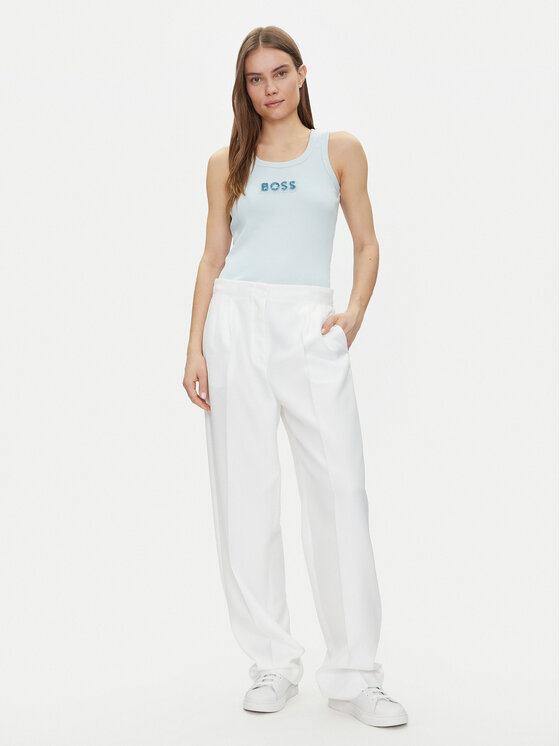 BOSS BOSS Marškinėliai C-Ematite 50536985 Žydra Slim Fit