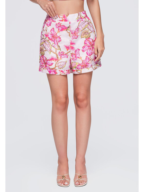 Ombre Ombre Szorty materiałowe OW-ST-E0028 Różowy Relaxed Fit