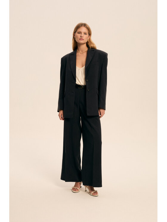 Melismee Stockholm Melismee Stockholm Marynarka Marynaka Emily Silk Granatowy Oversize