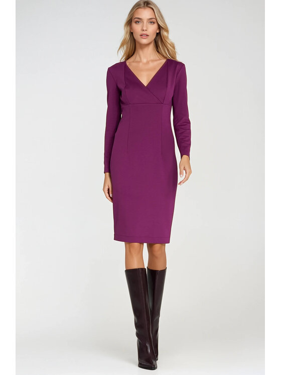NIFE NIFE Elegantní šaty S276 Fialová Bodycon Fit