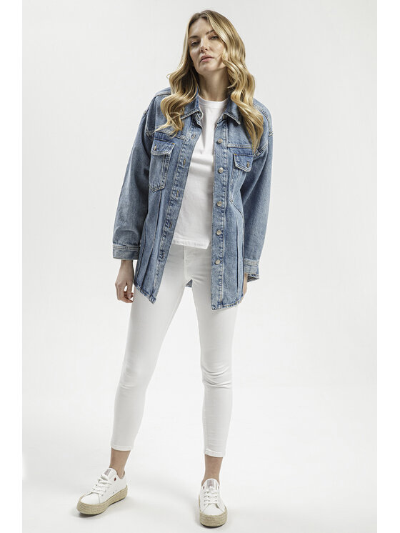 Cross Jeans Cross Jeans Koszula jeansowa C 4913-005 Niebieski Regular Fit