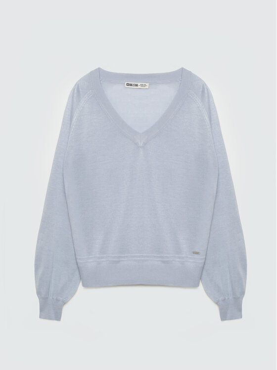 BIG STAR BIG STAR Sweter SIMONA Niebieski Basic Fit