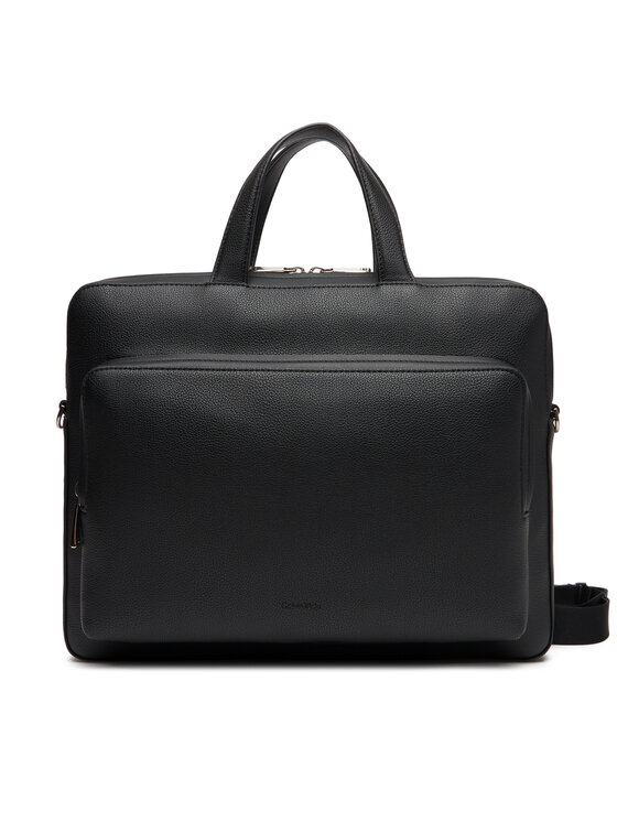 Geantă pentru laptop Calvin Klein Micro Pebble Slim Briefcase 36 LV04D3012G Negru
