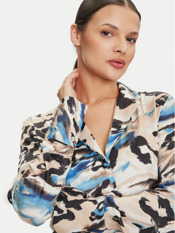 Guess Guess Rochie tip cămașă W4YK0E WGFU2 Albastru Regular Fit