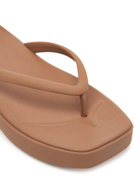 Crocs Crocs Japonki Miami Square Flatform Flip 214161 Kremowy