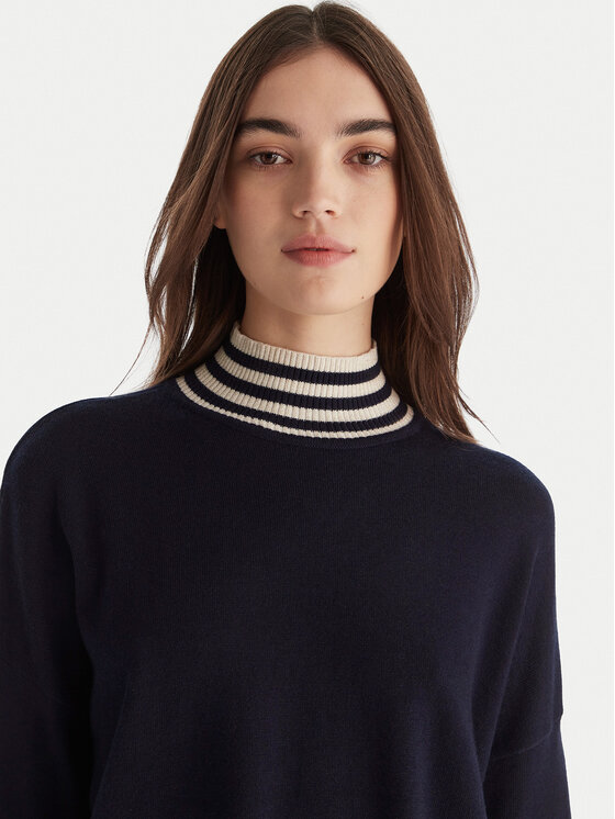 Gaudi Gaudi Rollkragenpullover 521BD53007 Dunkelblau Relaxed Fit