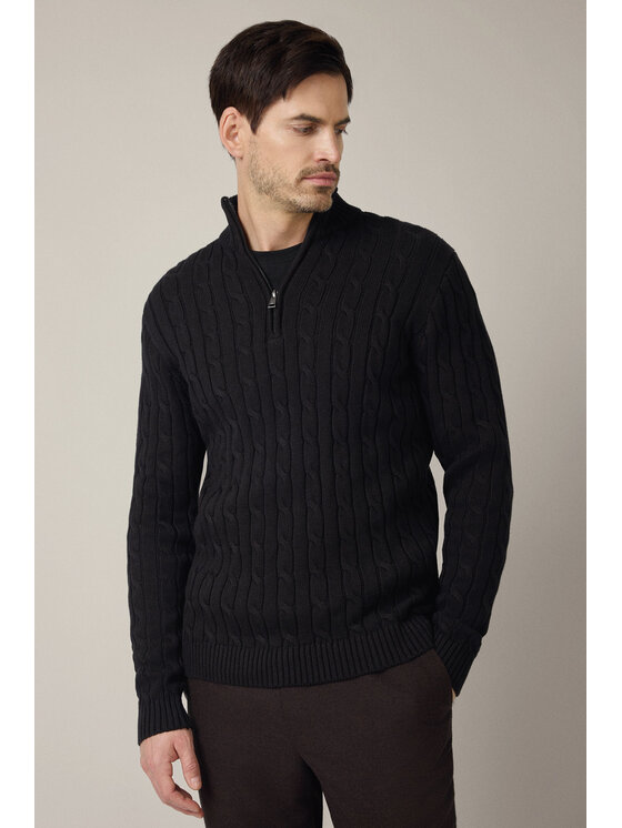 Lancerto Lancerto Sweter Cutter SW073225000038 Czarny Regular Fit