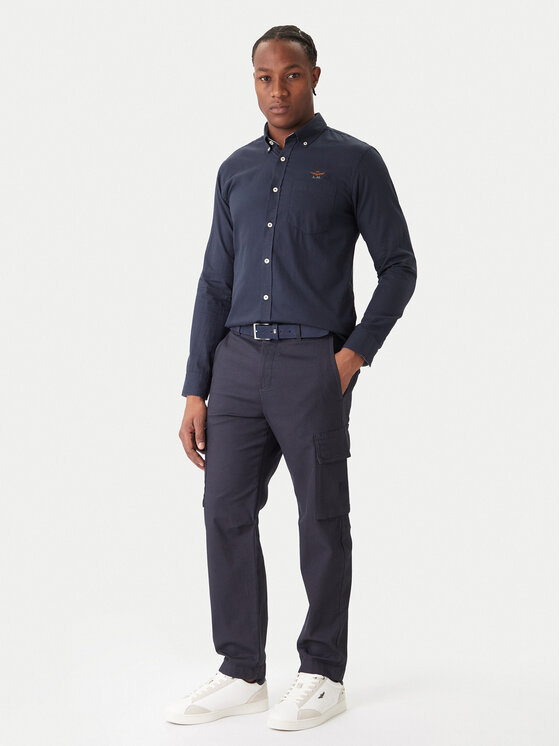 Aeronautica Militare Aeronautica Militare Hemd 252CA1277UCT03532 Dunkelblau Regular Fit