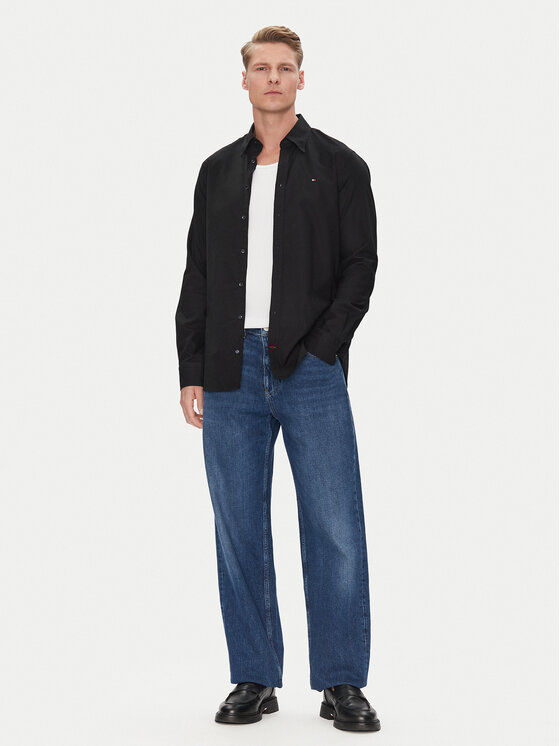 Tommy Hilfiger Tommy Hilfiger Košeľa MW0MW38658 Čierna Slim Fit