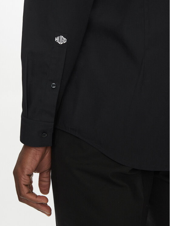 HUGO HUGO Marškiniai Kaleb 50539772 Juoda Slim Fit