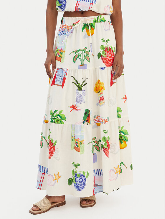 Seafolly Spódnica maxi La Boca 55650-SK Écru Regular Fit