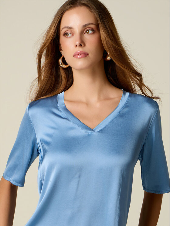 Oltre Oltre Blusa 2082R003177N009 Turchese Regular Fit