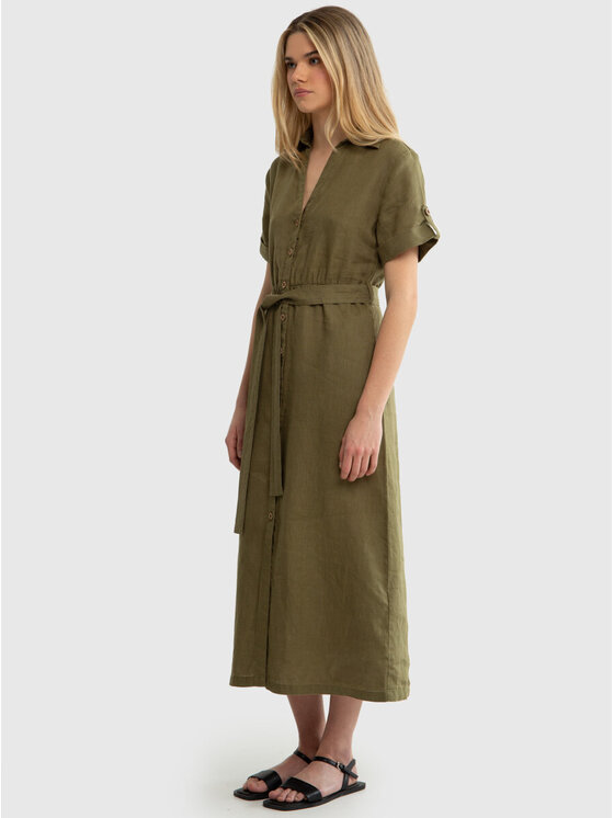 BIG STAR BIG STAR Sukienka codzienna VIKI_303_340 Khaki Basic Fit
