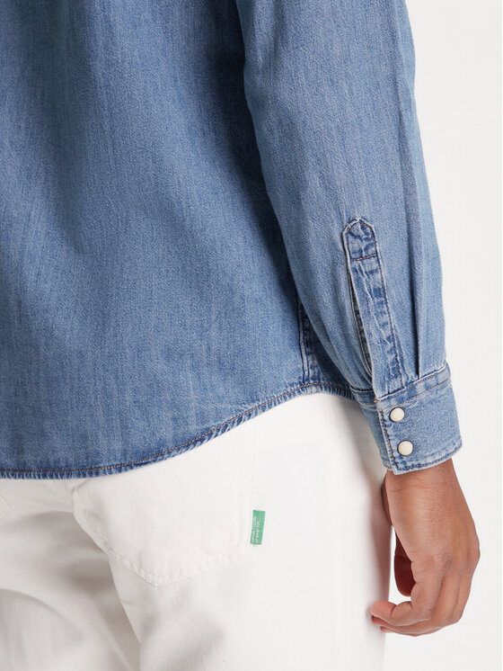 United Colors Of Benetton United Colors Of Benetton Koszula jeansowa 5RZKUQ03F Niebieski Regular Fit