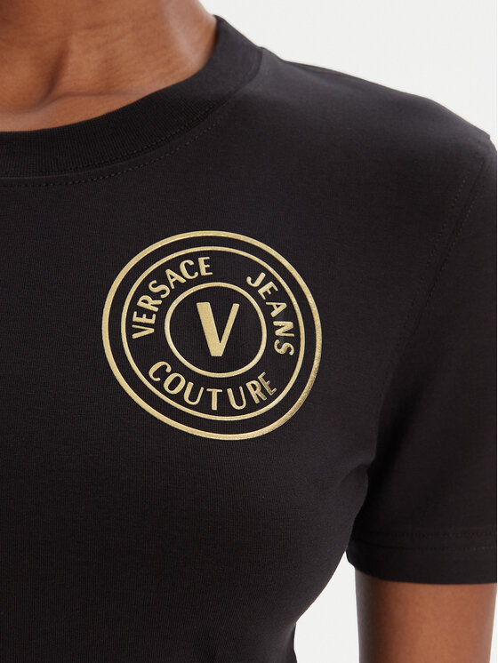 Versace Jeans Couture Versace Jeans Couture Majica 79HAHT01 CJ03T Črna Regular Fit