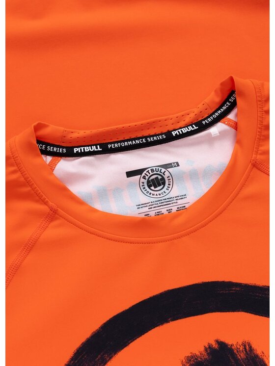 PITBULL PITBULL Koszulka techniczna LOGO PALMS Pomarańczowy Regular Fit