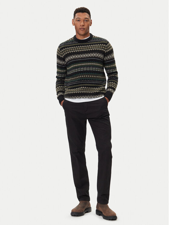 Barbour Barbour Sweater Case Fair MKN1027BK52 Fekete Regular Fit