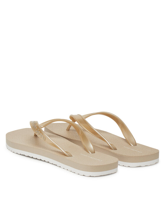 Calvin Klein Jeans Calvin Klein Jeans Flip flop Thong+ Tpu Metallic YW0YW01720 Bej