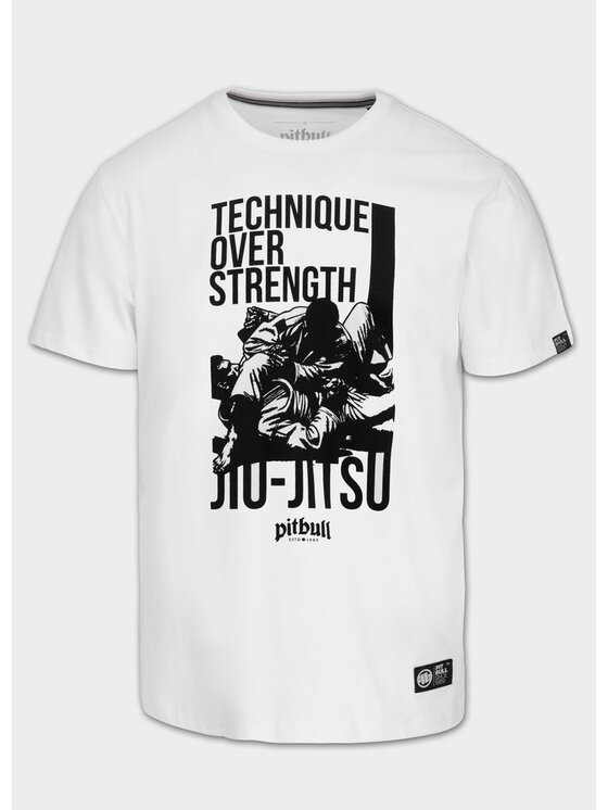 PITBULL PITBULL T-Shirt TECHNIQUE OVER STRENGHT Biały Regular Fit