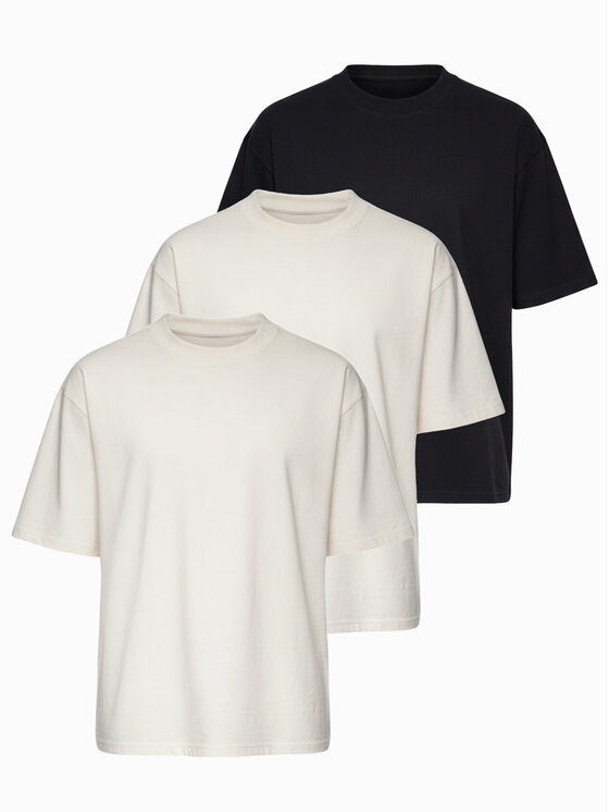 Ombre Ombre Komplet t-shirtów OM-TSBC-0291 Kolorowy Loose Fit
