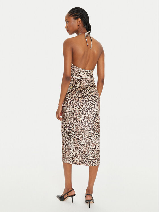 ViCOLO ViCOLO Kokteilinė suknelė TS0556 Ruda Slim Fit