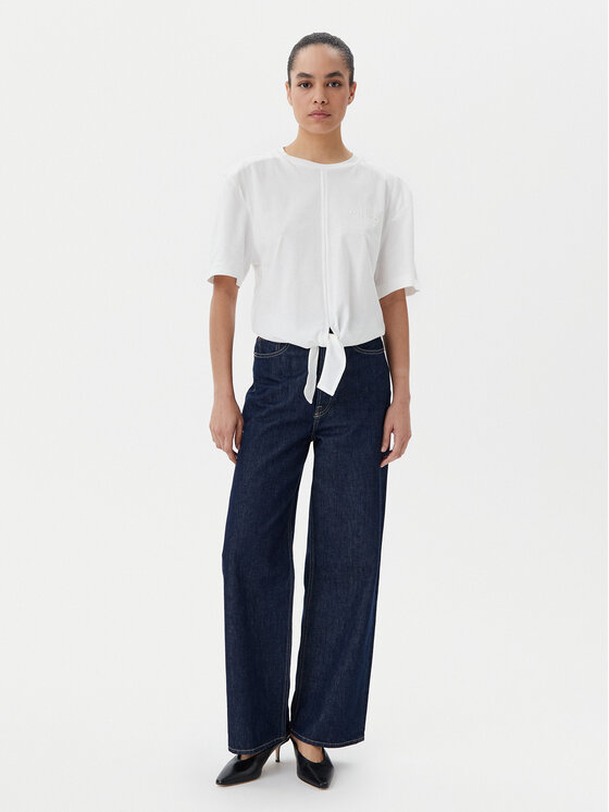 PINKO PINKO T-Shirt Tuca 105015 A2ID Bílá Regular Fit