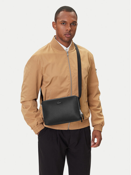Lacoste Lacoste Мъжка чантичка Split Cow Leather NH3270CE Черен
