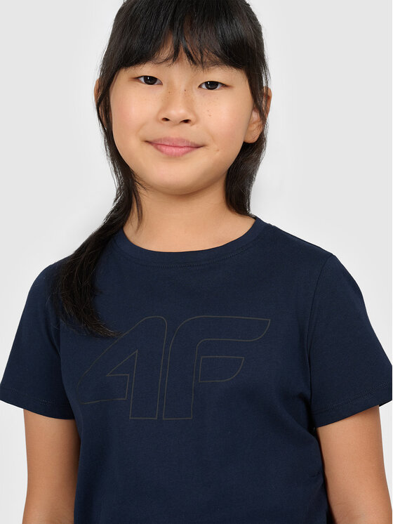 4F 4F T-Shirt BASIC+ Granatowy Oversize