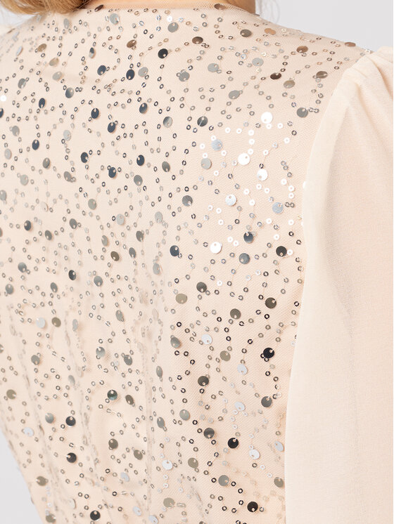 LIDIA KALITA LIDIA KALITA Sukienka koktajlowa Oscar Night Beżowy jasny Flare Fit