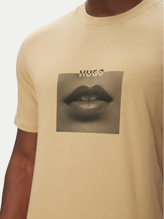 HUGO HUGO T-Shirt Deterni 50544496 Beżowy Regular Fit