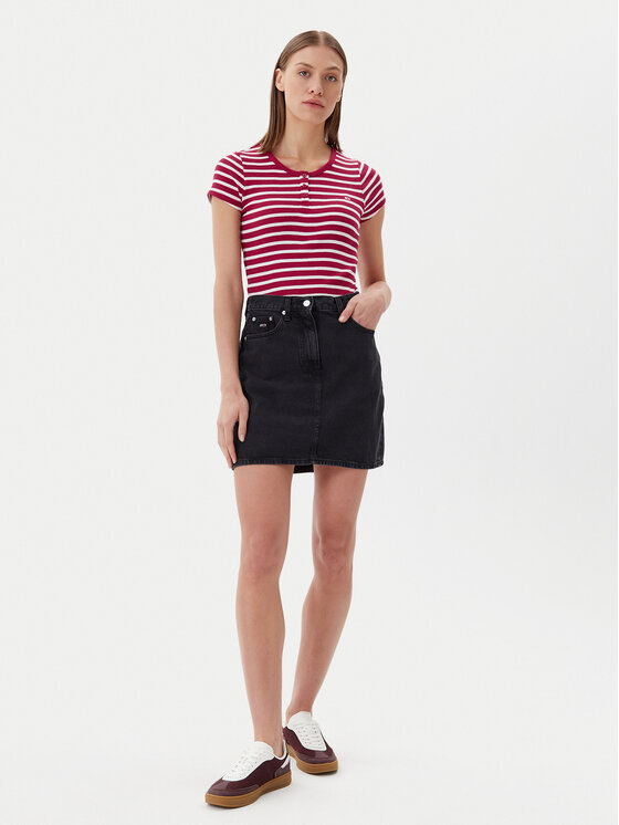 Tommy Jeans Tommy Jeans Majica DW0DW19502 Roza Slim Fit