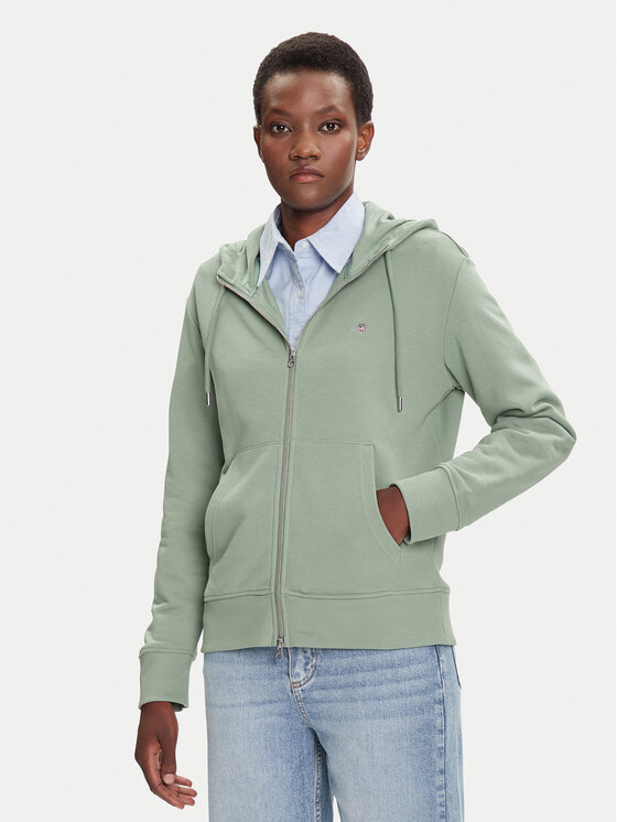 Gant Gant Bluză Shield 4201412 Verde Regular Fit