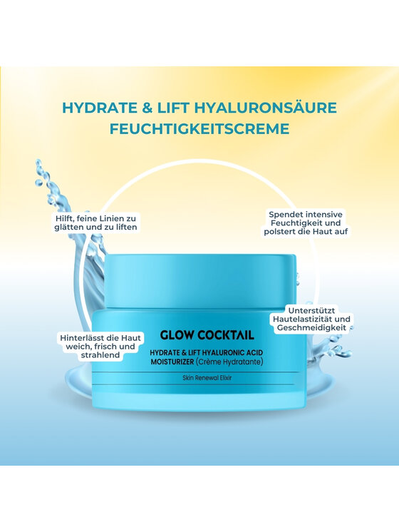 Glow Cocktail Glow Cocktail Krem Nawilżający i Ujędrniający z Kwasem Hialuronowym 50 ml Krem do twarzy