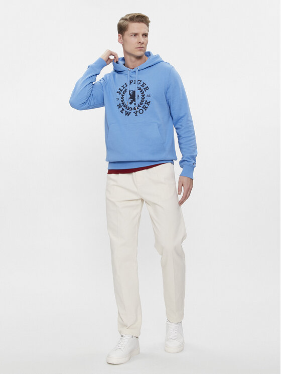 Tommy Hilfiger Tommy Hilfiger Pulóver Big Icon MW0MW33650 Kék Regular Fit